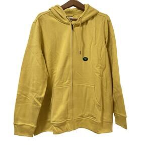 LL Bean Womens Fleece Lined Full Zip Hoodie Size 3X‎ Yellow Cozy Lounge Pockets